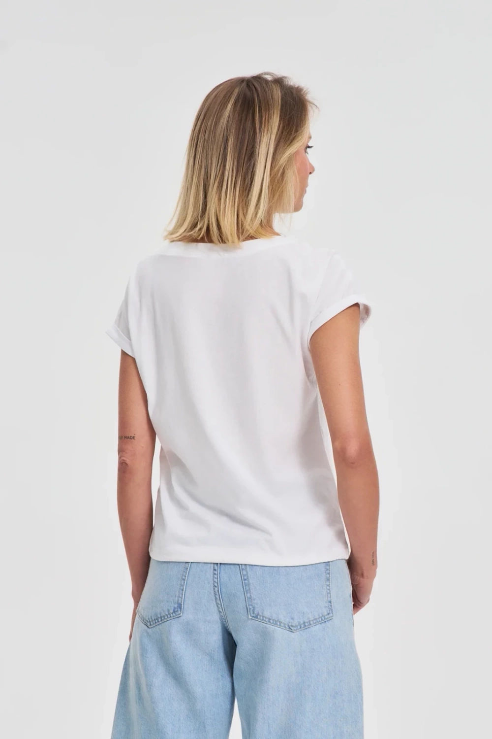 Marisse Cotton Blouse With Print, White