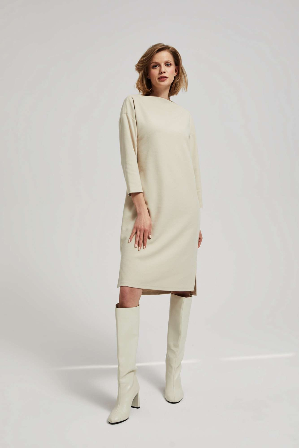 Marisse Simple Dress With 3/4 Sleeves