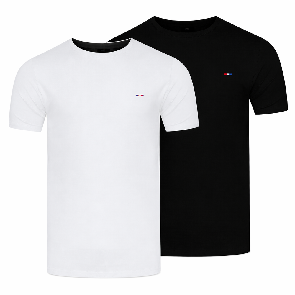 Starlee - Мъжка тениска 3041 Бяло Черно 2 бр.