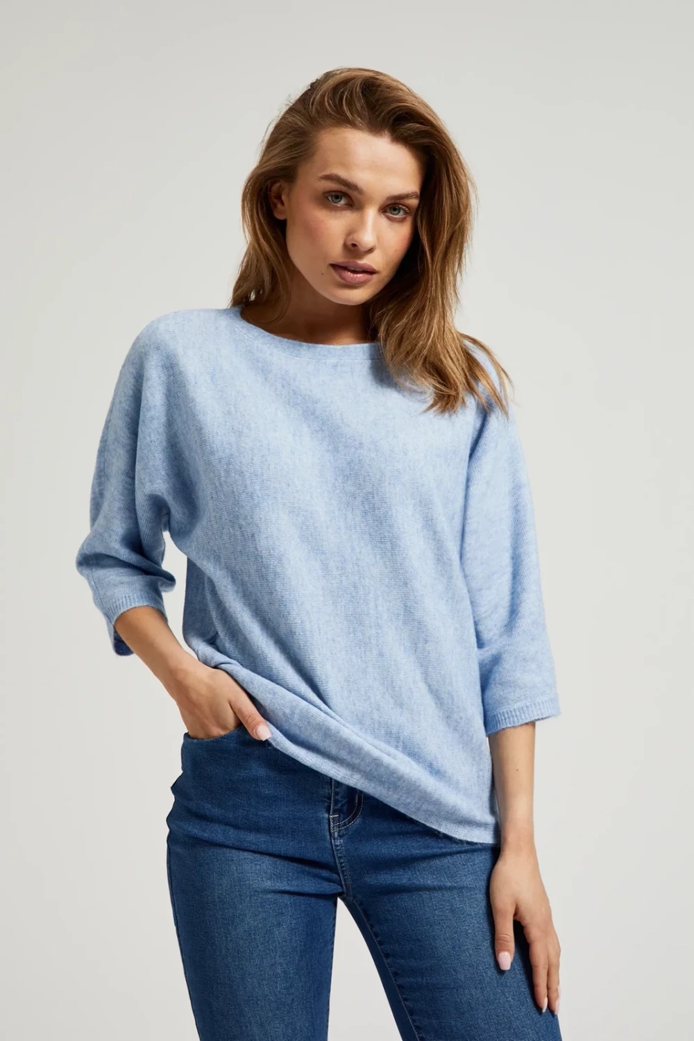 Marisse Women's Sweater Z-Sw-4512 L.Blue Mel