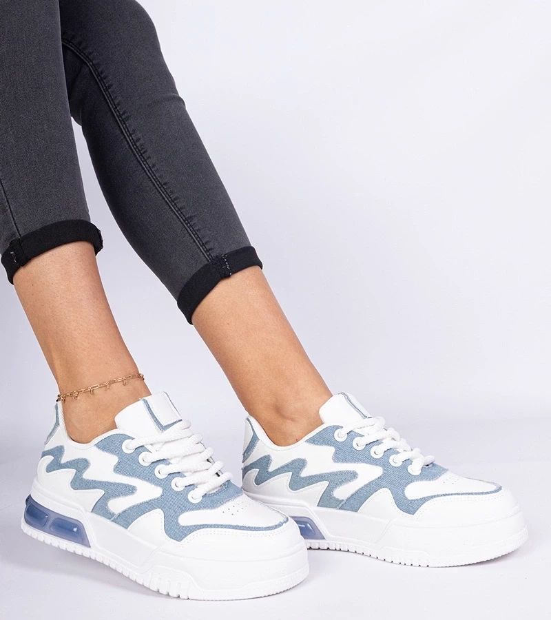 Gemre Adidași albaștri de damă cu detalii din denim Lasata