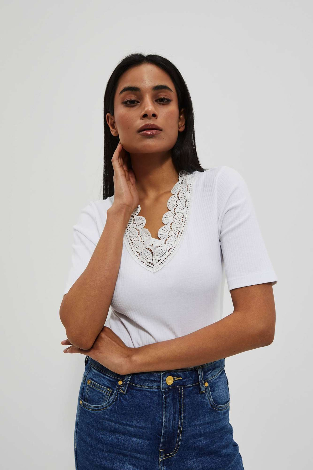 WOMEN'S T-SHIRT L-TS-4084 WHITE