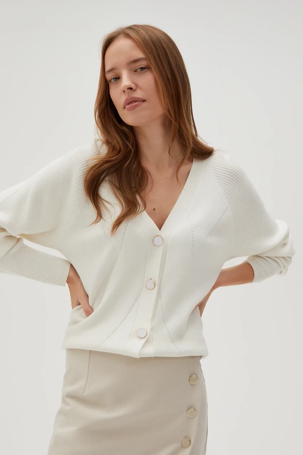 Marisse Women&#039;s Sweater L-Sw-4602 Off White