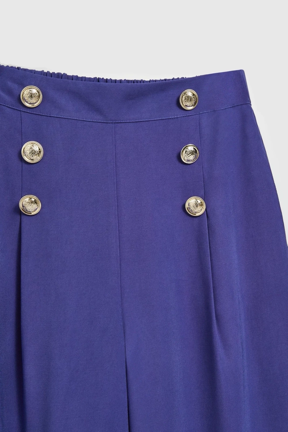 Women's trousers MOODO with decorative buttons - dark blue