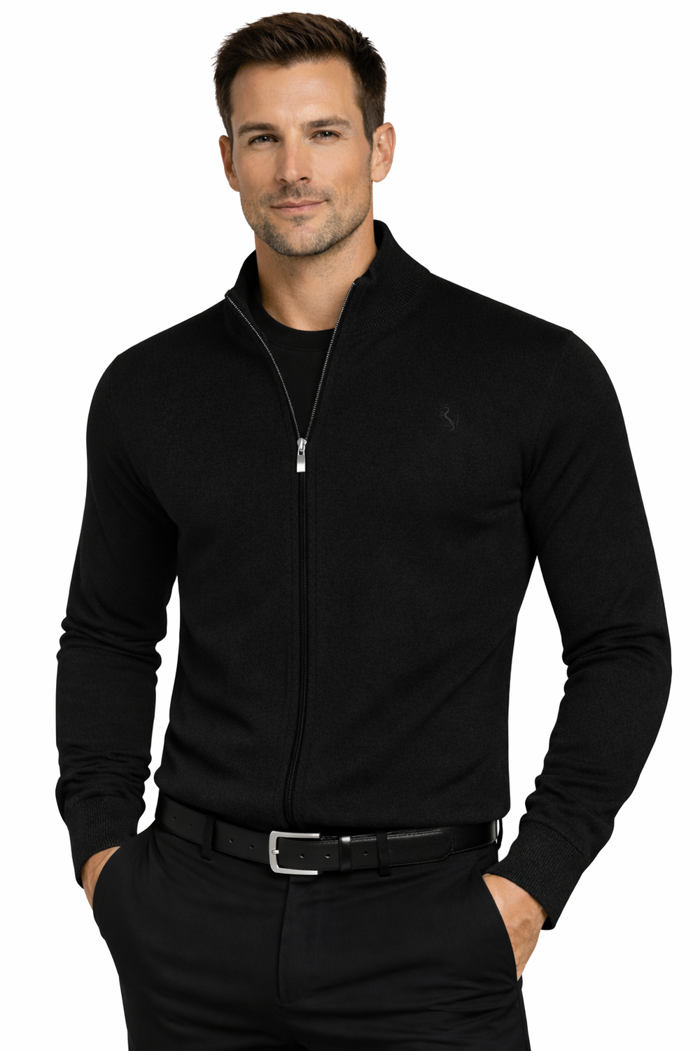 Поло Лара - мъжки черен кардиган