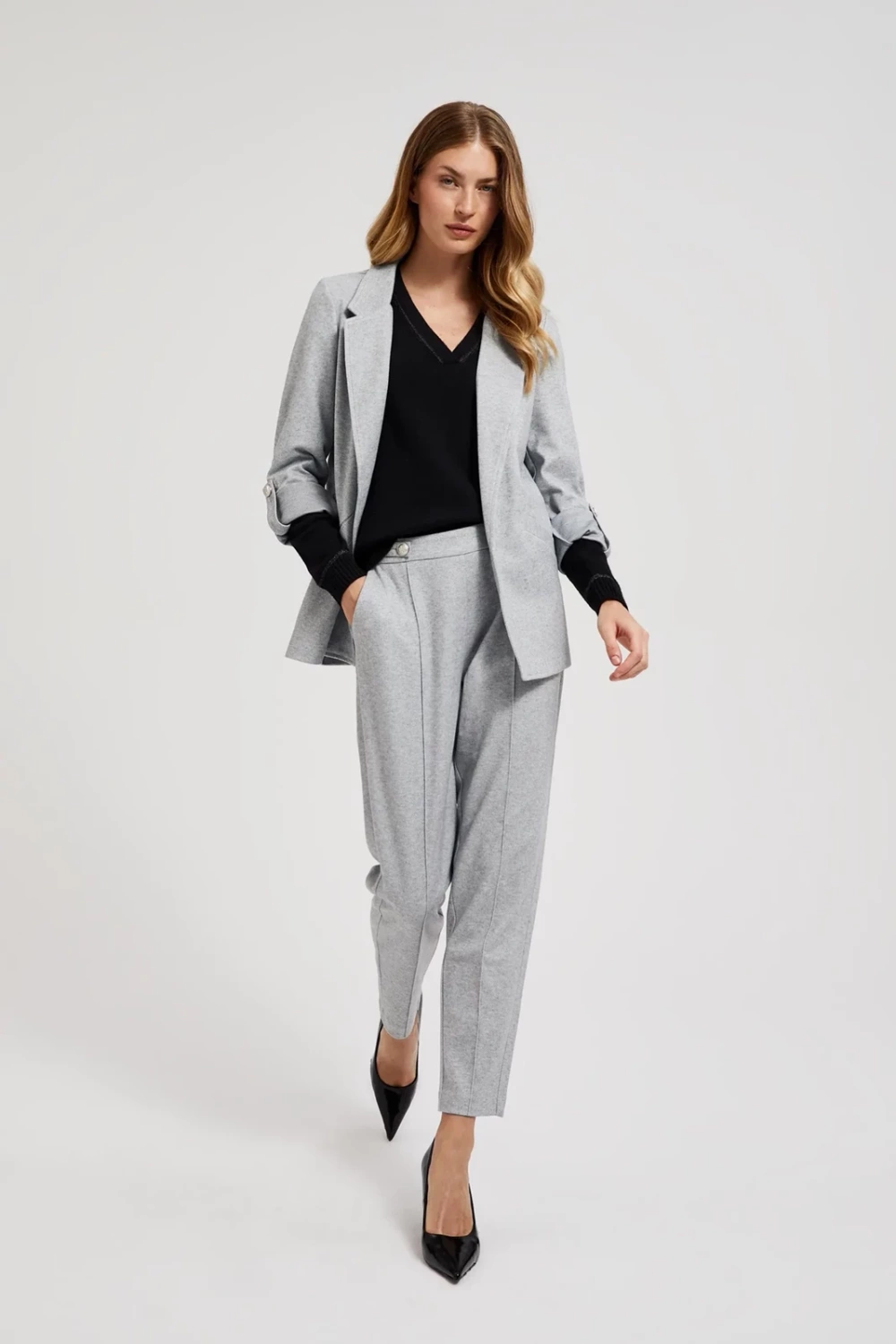 Marisse Women&#039;s Jacket Z-Mr-4501 Grey Mel