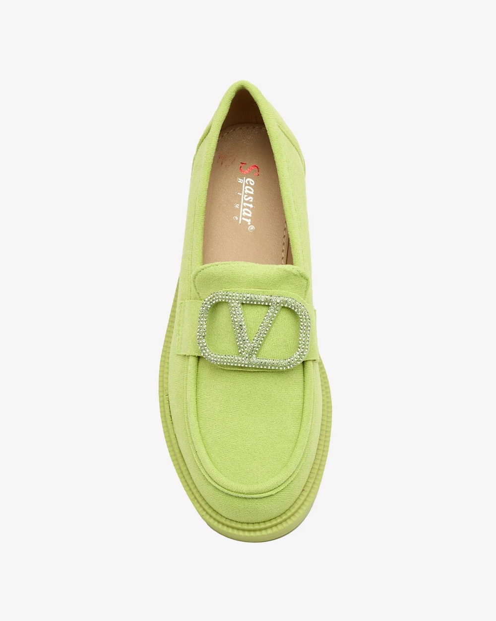 Resti Women&#039;s lime green moccasins with ornament Fogras