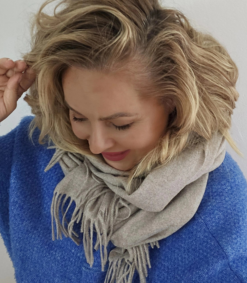 Pri Scarf Thick scarf tassels single color warm soft 200x70 cm