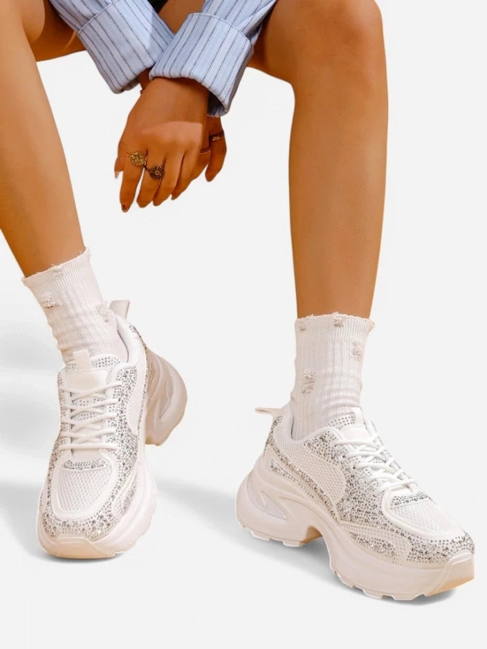 Resti Women's sporty sneakers with rhinestones Bloss