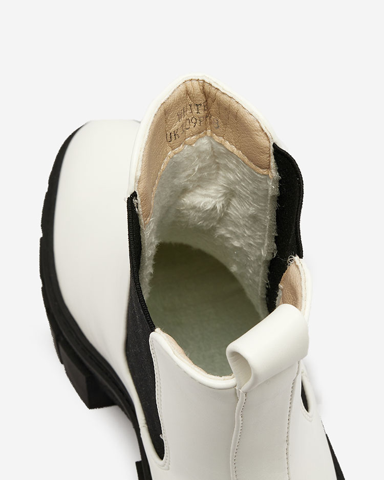 Resti White women&#039;s boots on a solid sole Eferope