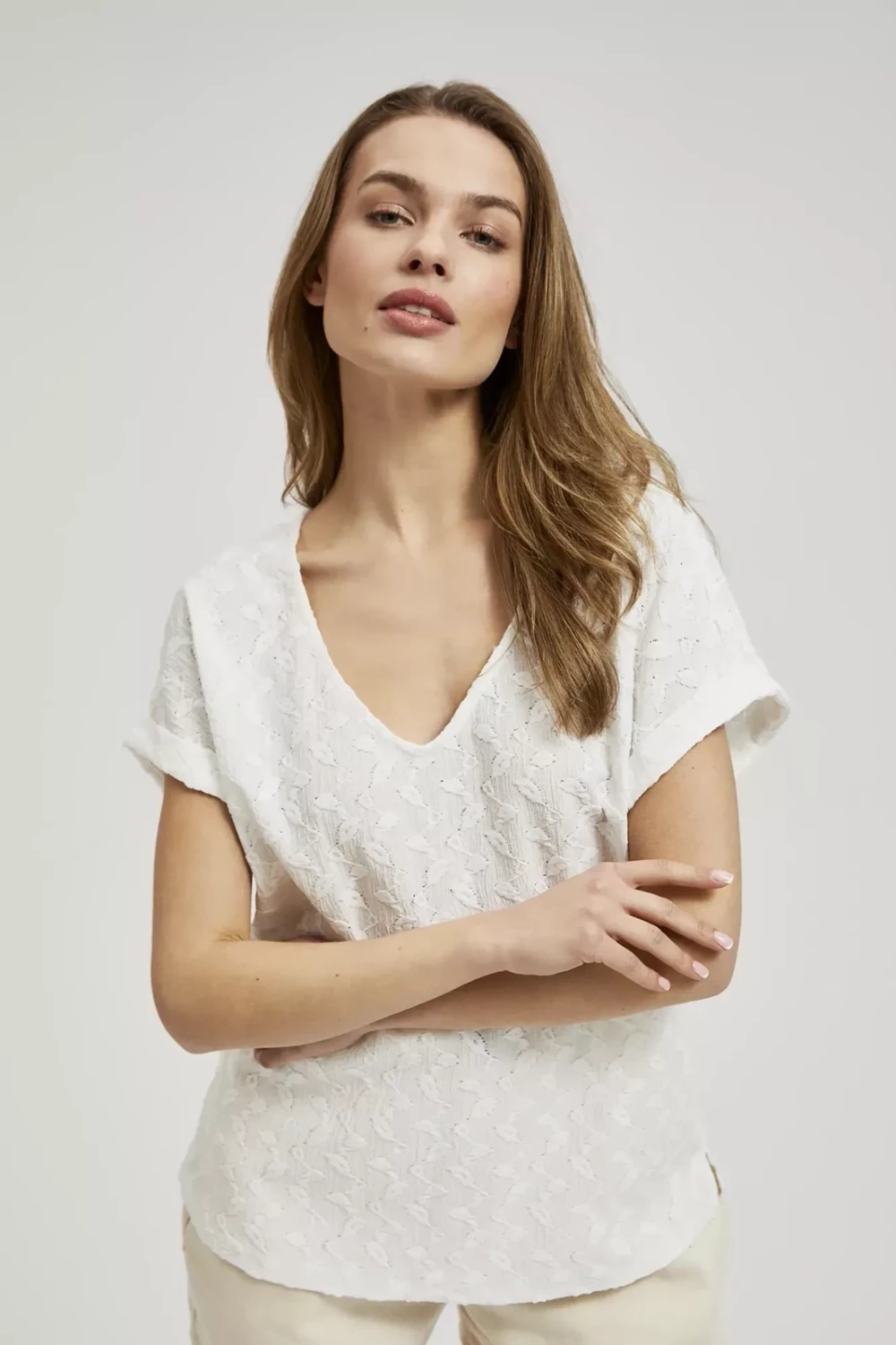 Women's T-shirt MOODO - ecru white