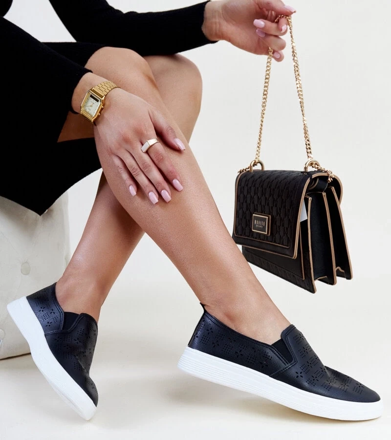 Gemre Teniși negri slip-on Hilal