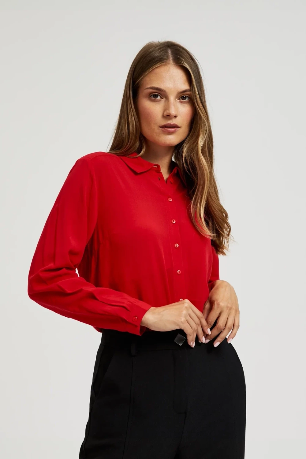 Marisse Women's Shirt L-Ko-4600 Red