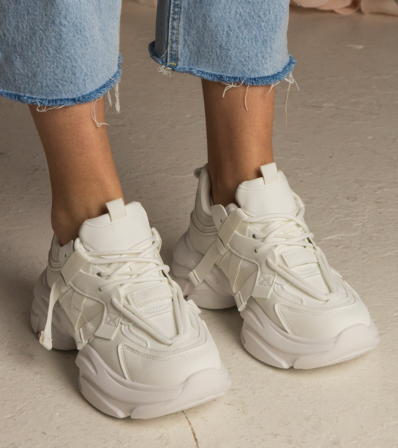 Gemre Adidași albi de damă masivi sportivi Zarina