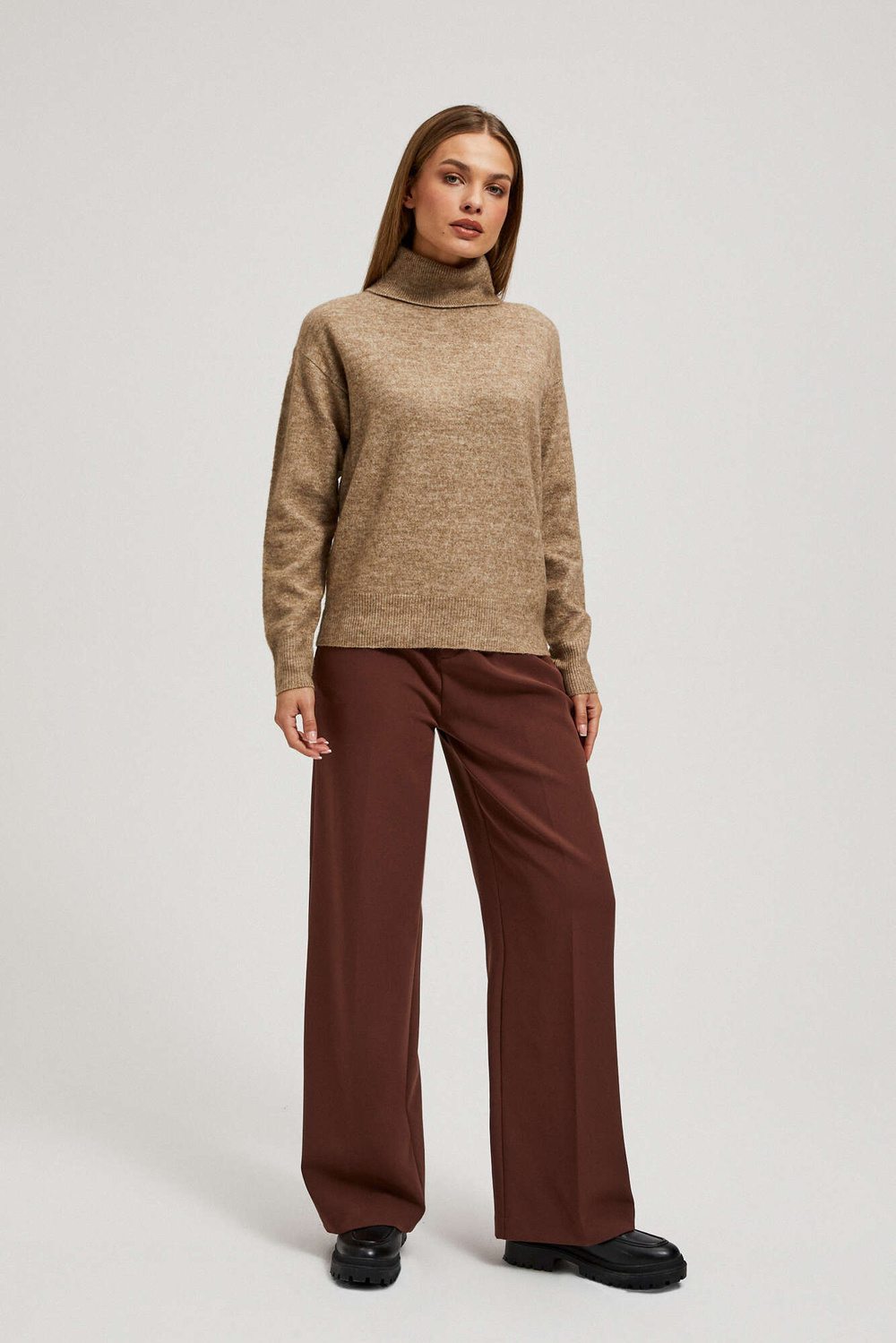 Marisse Beige Turtleneck Sweater