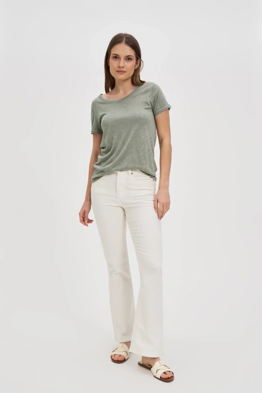 Marisse Olive Short-Sleeved Blouse