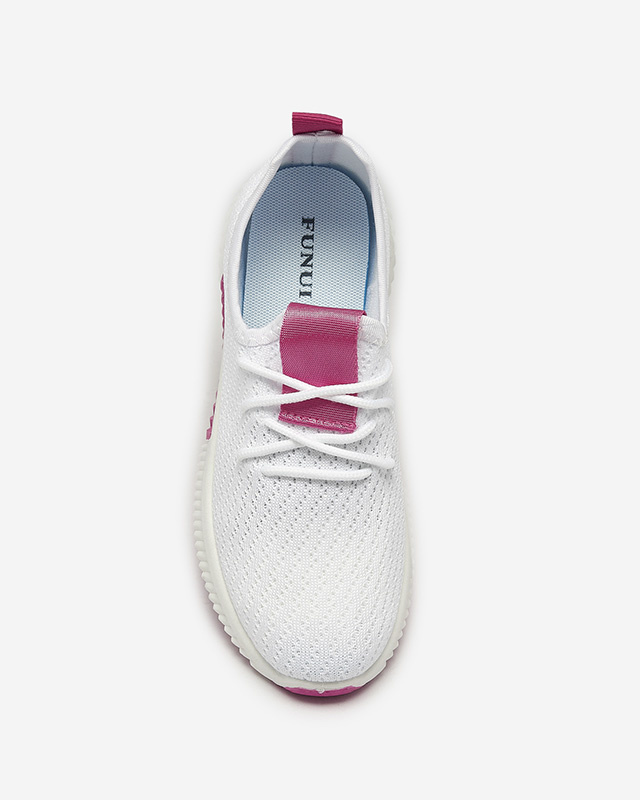 Resti White women&#039;s sports shoes with fuchsia inserts Kedeti - Footwear