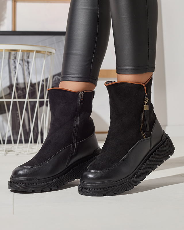 Resti Black women&#039;s flat-heeled boots Mefina- Footwear