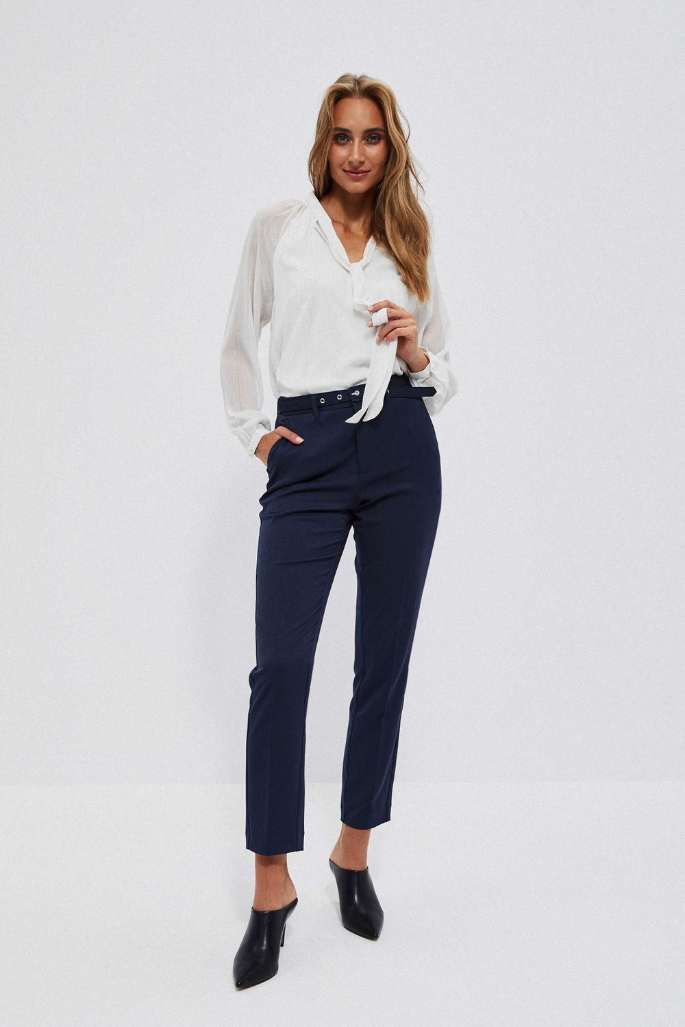 Shirt with a tied neckline