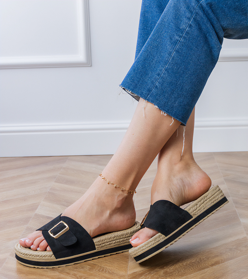 D/CEO Umsa leopard print platform slides with a buckle on the strap