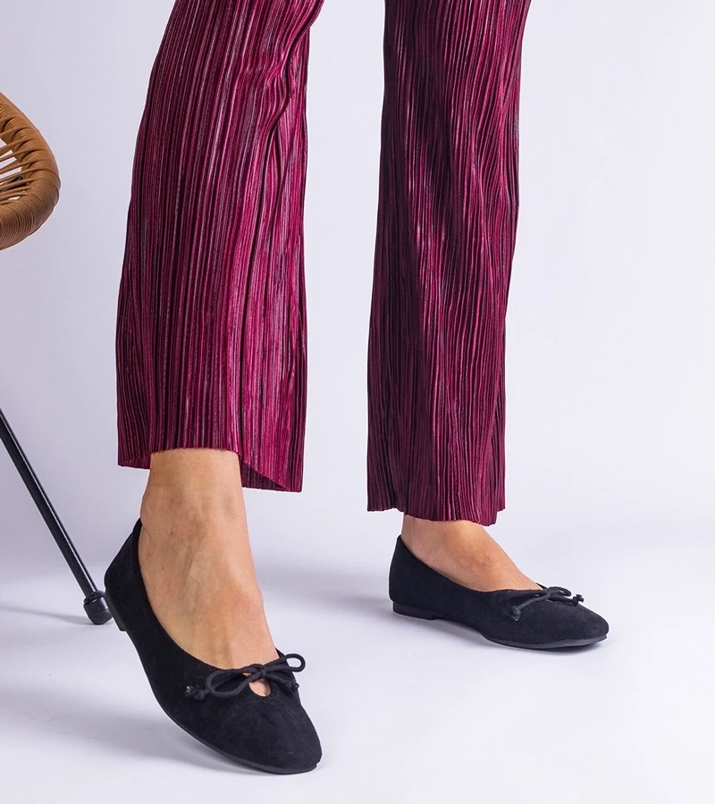 Gemre Balerini negri cu fundiță decorativă Pollinos