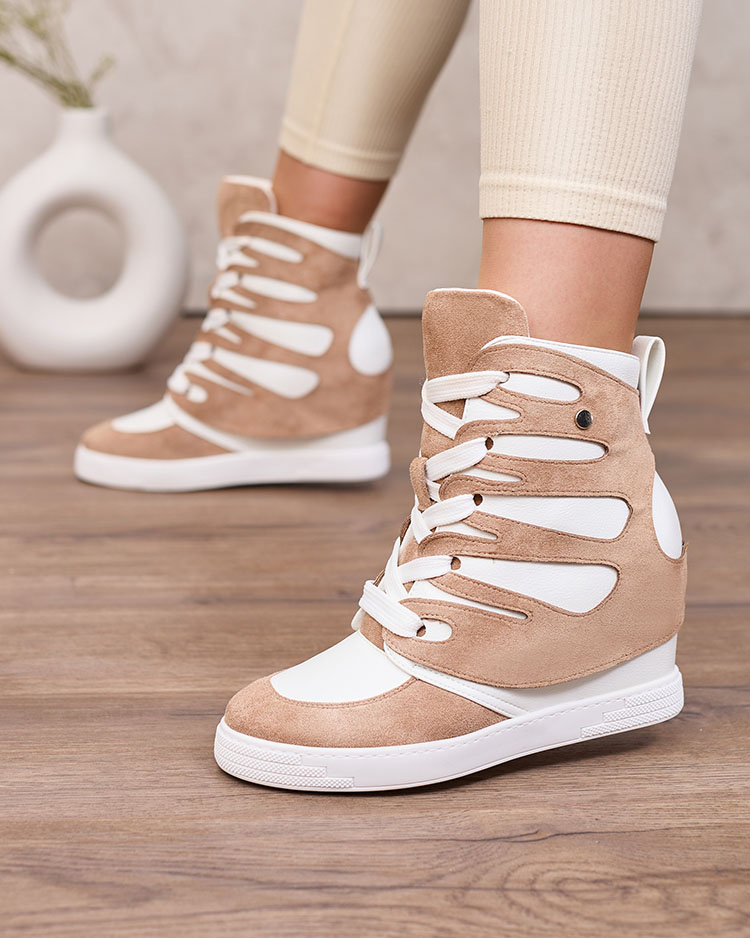 Resti Light brown Pamstinsa women&#039;s sporty boots on heels