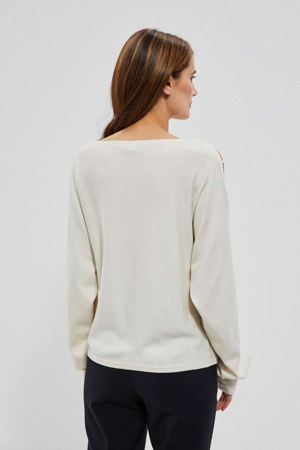 Marisse Sweater With Decorative Sleeves Z-Sw-3657 Off White