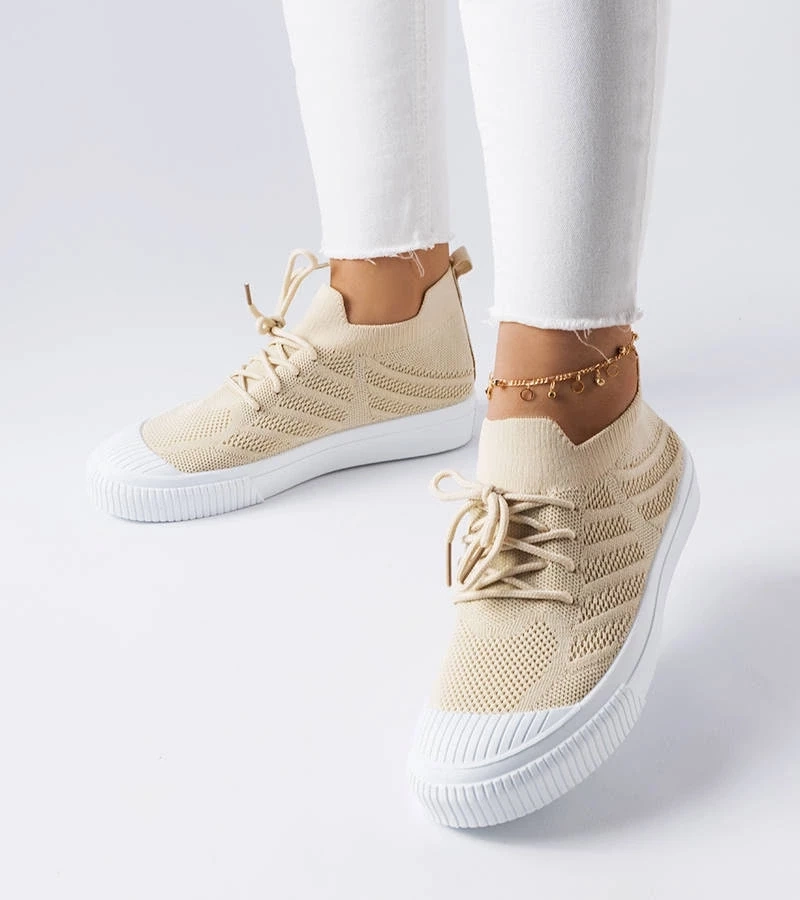 Gemre Pantofi de sport stretch bej Polaire