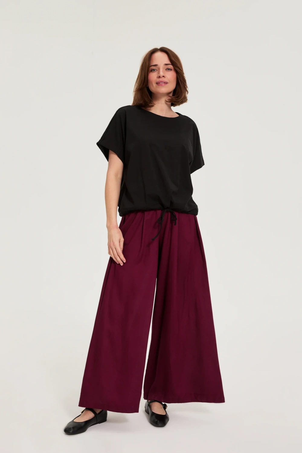 Marisse Women's Pants L-Sp-4933 Burgundy