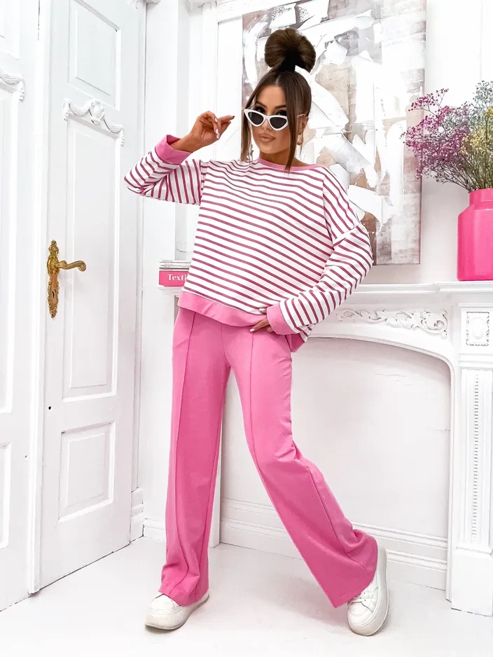 Resti Women&#039;s cotton striped set with wide pants