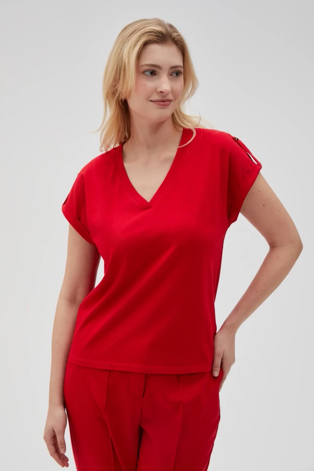 Marisse Women&#039;s T-Shirt L-Ts-4621 Red