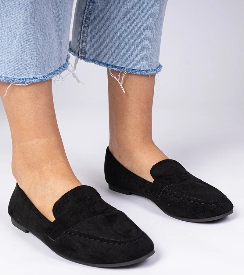 Gemre Pantofi eleganți negri din piele ecologică Palmarina