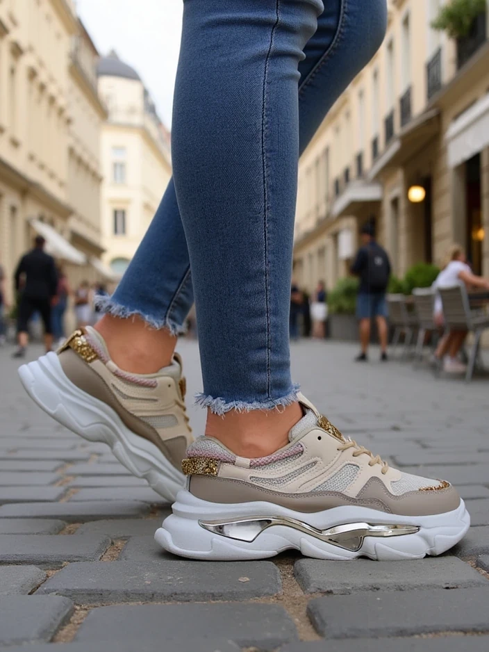 Resti Women's sneakers with a thicker sole Lesalli