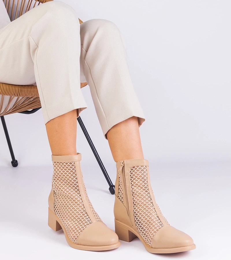 Gemre Botine bej din plasă pe toc Melarka