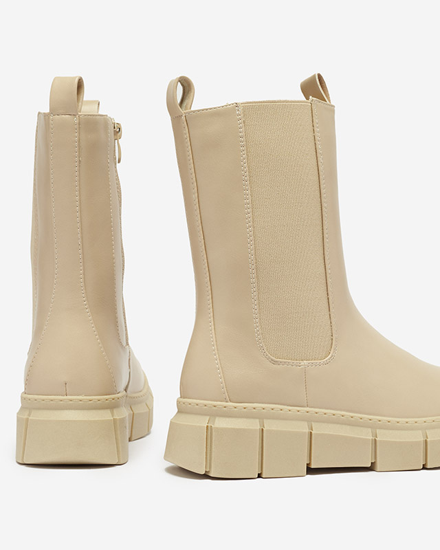 Resti Women&#039;s platform boots in beige Couell- Footwear