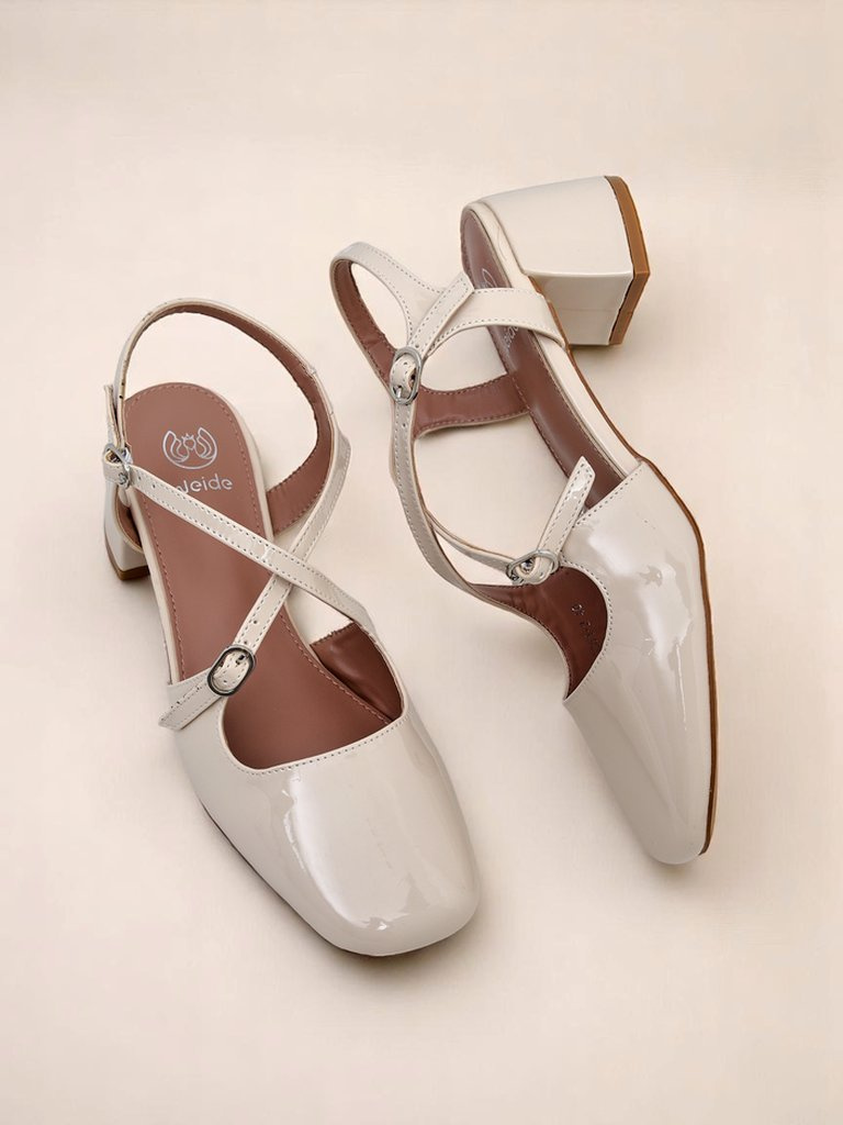 Resti Royal Fashion Women's Lolita Low-Heeled Pumps with Decorative Straps