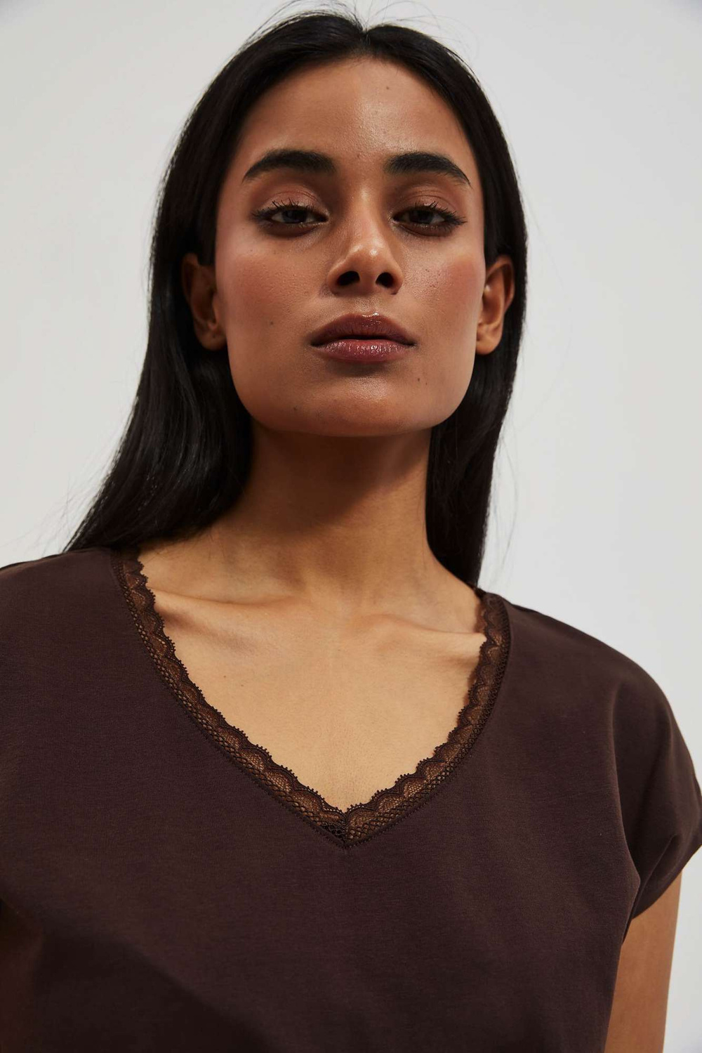 Marisse Women's T-Shirt L-Ts-4032 D.Oak
