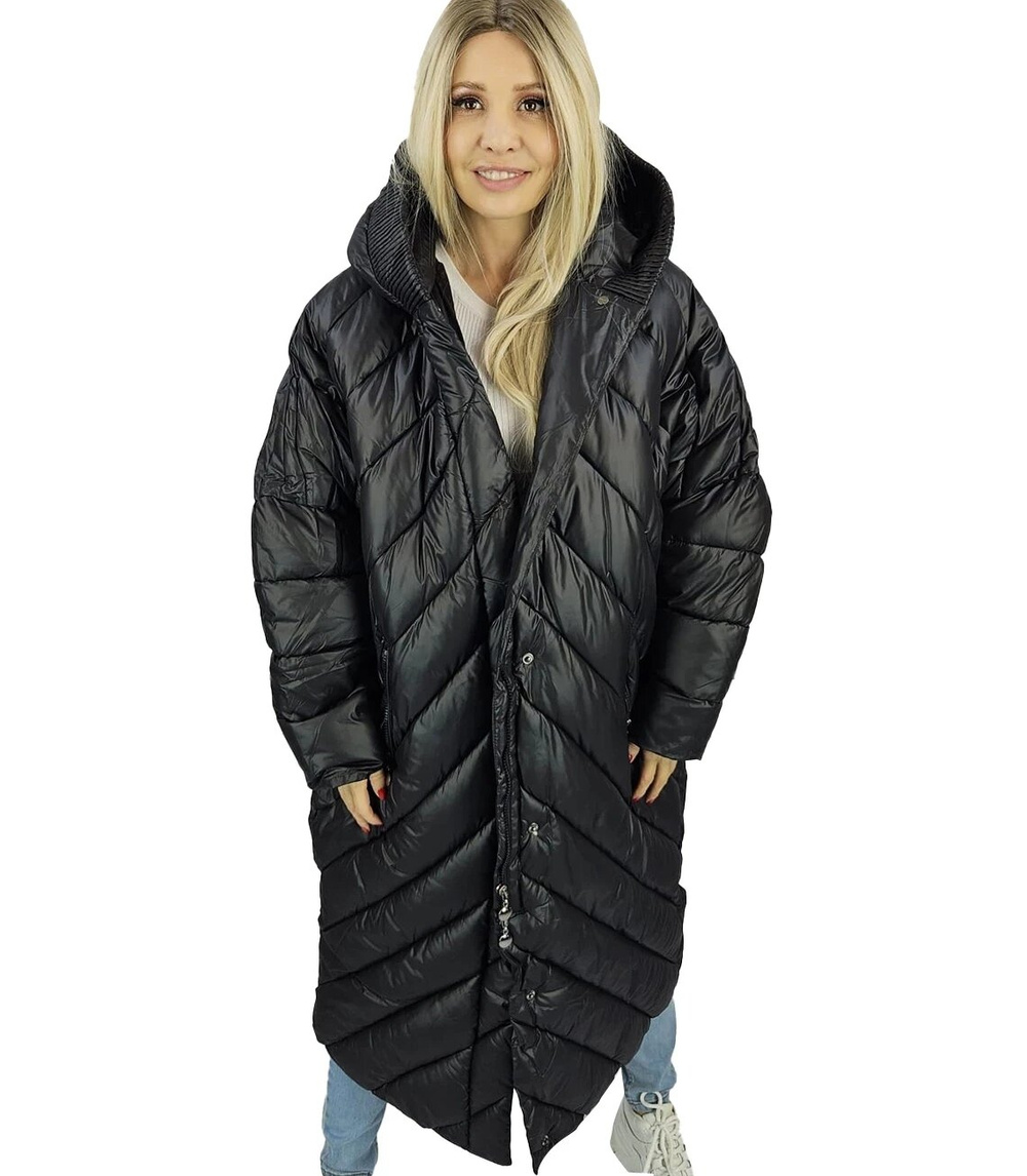 Pri Long jacket women's coat with diagonal quilting Warm LUCY