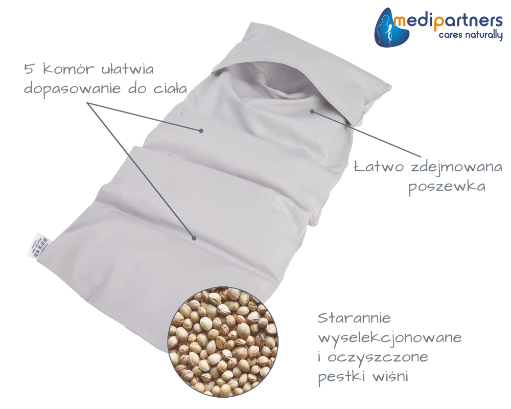 Medi Partners Thermophor with cherry seeds large 20x60 – 5 chambers – Gray