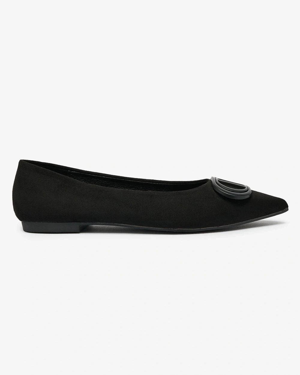 Resti Black women's pointed-toe ballerinas with embellishment on the nose Tidita