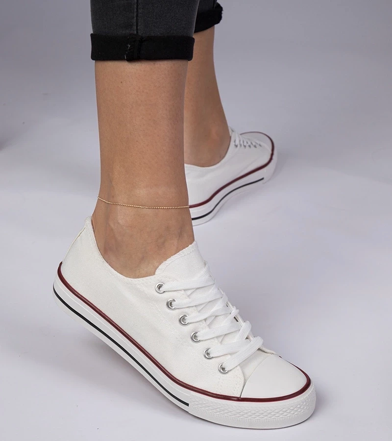 Gemre Pantofi sport clasici albi pentru femei Menfis