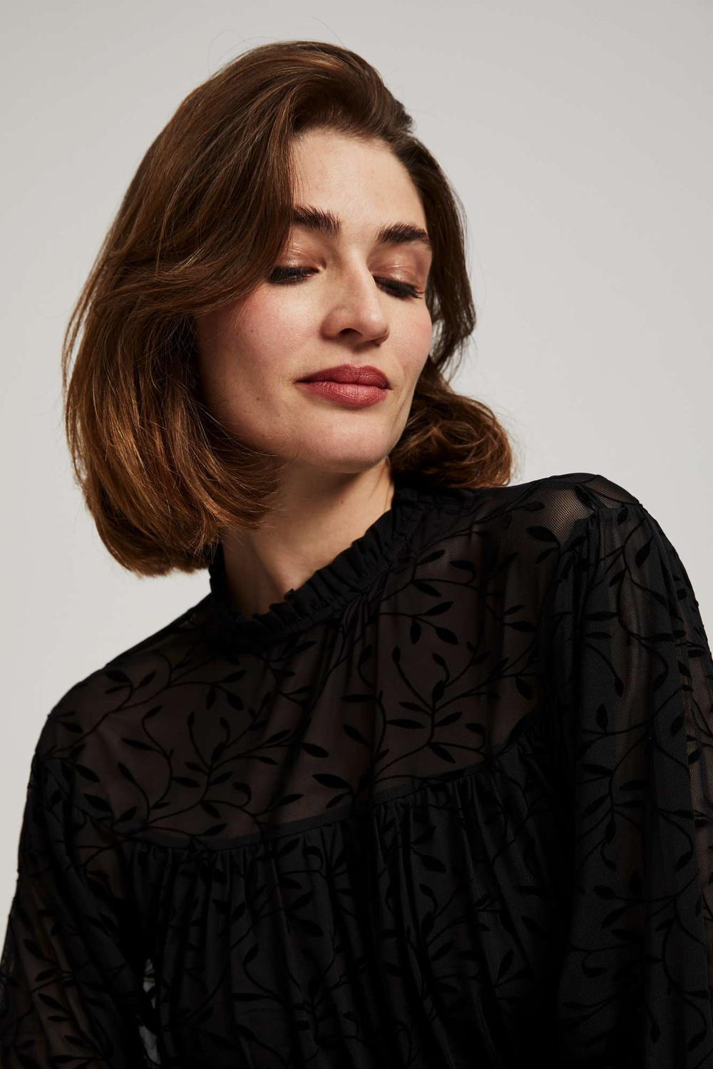 Marisse Black Puff Sleeve Shirt