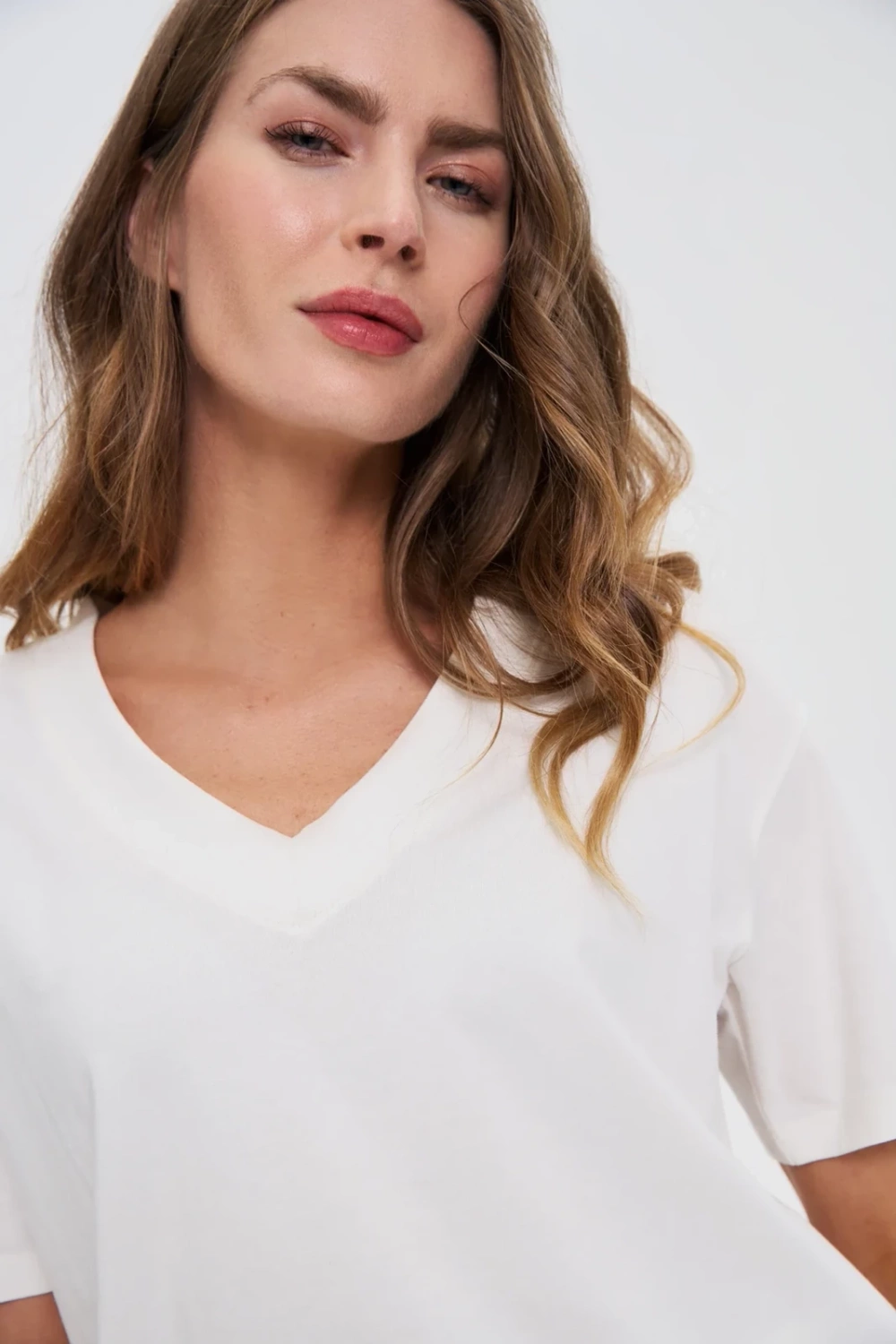 Marisse White V-Neck T-Shirt