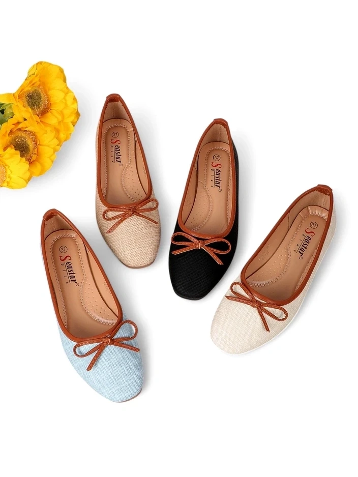 Resti Women&#039;s ballet flats with glitter and a bow Aramie