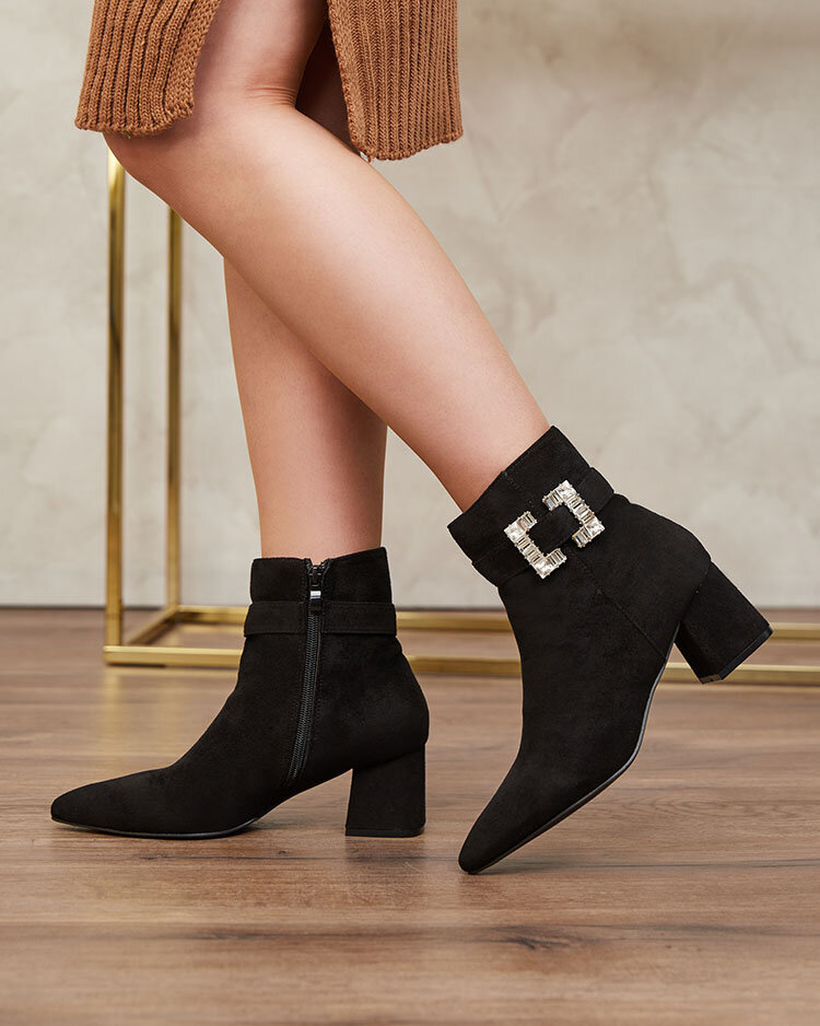 Resti Black women&#039;s low stiletto boots Masemart