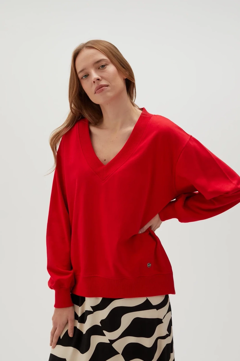 Marisse Women&#039;s Sweatshirt L-Bl-4608 Red