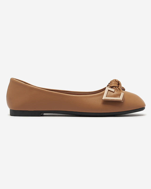 Resti Women&#039;s camel ballerinas with decoration on the nose Caxien- Footwear
