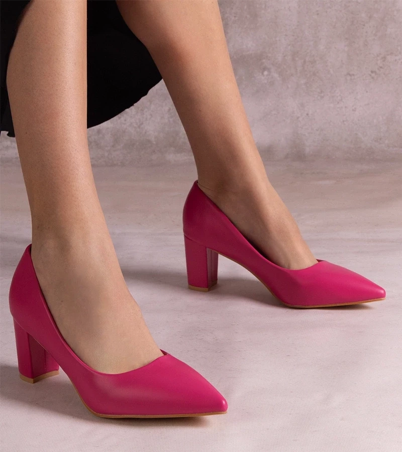 Gemre Pantofi roz Tunia cu toc gros