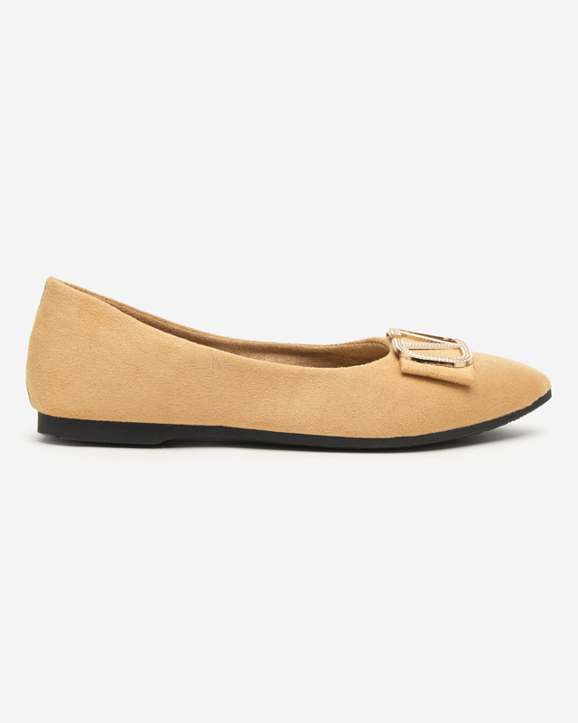 Resti Women&#039;s beige ballerinas with an ornament on the toe Cavo - Footwear