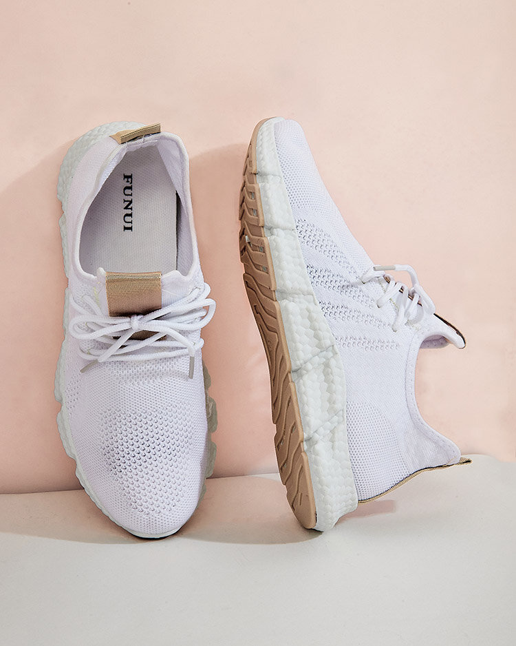 Resti White and beige women&#039;s sports shoes Baym - Footwear